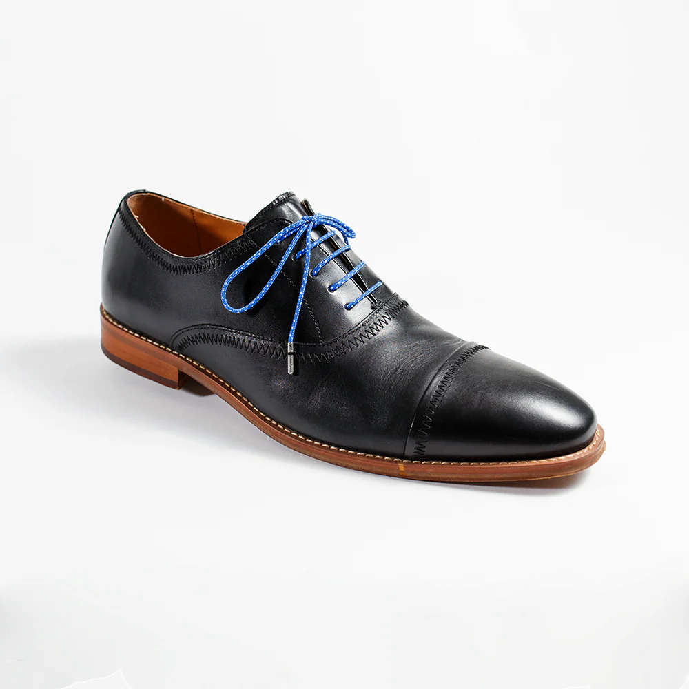 Blue & White Ticked Dress Laces - Image 4