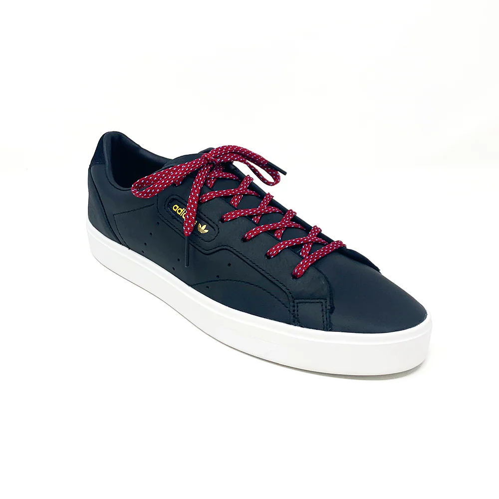 Garnet & Light Blue Flat Ticked Sneaker Laces - Image 4