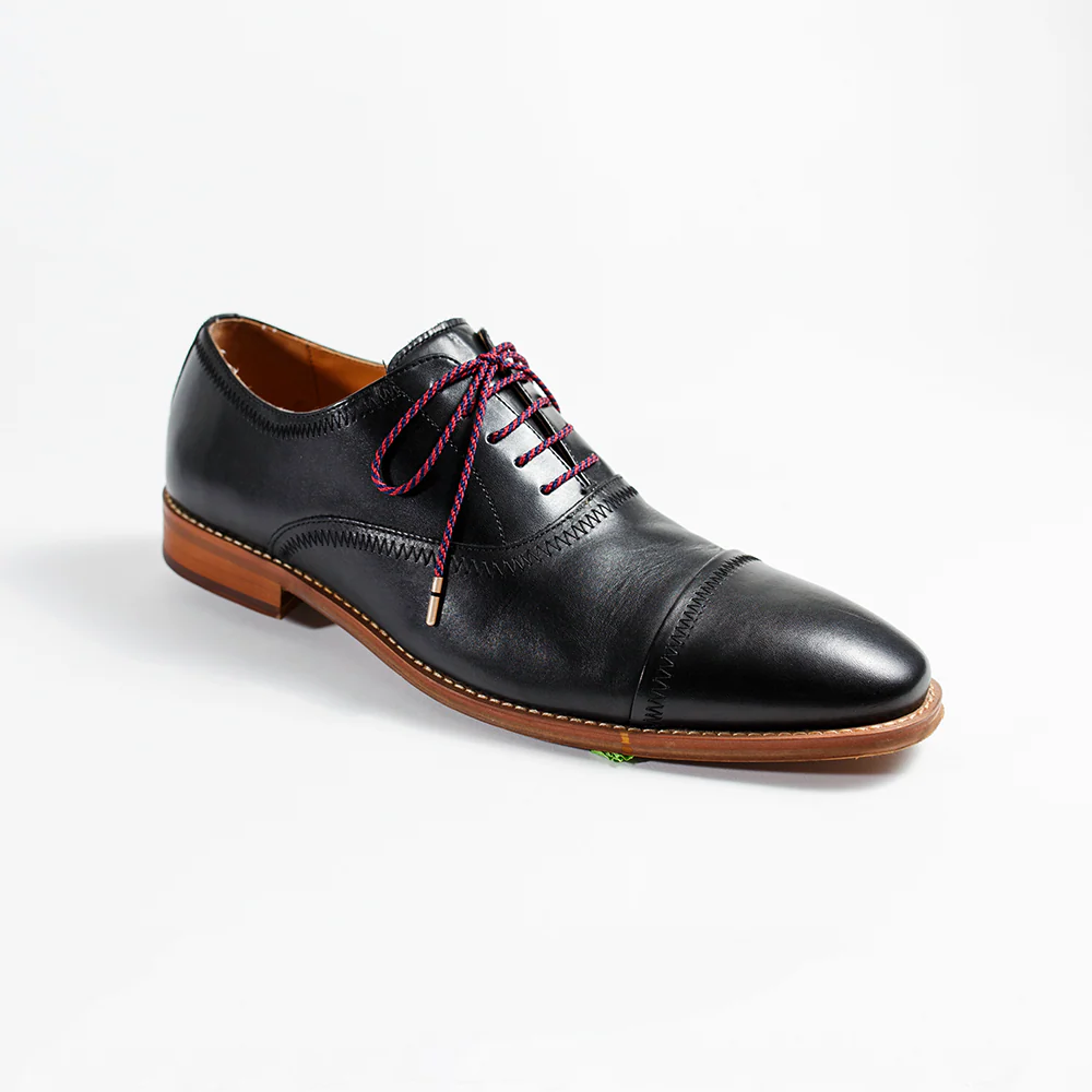 Navy & Garnet Striped Dress Laces - Image 4