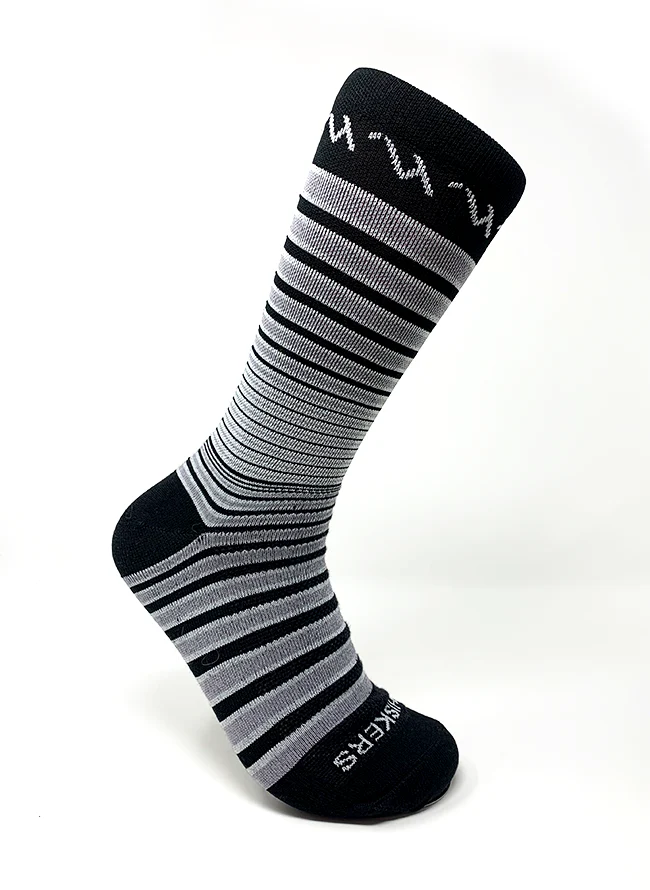 Gray & Black Striped Dress Laces + Black, White & Gray Striped Jacques Sock - Image 4