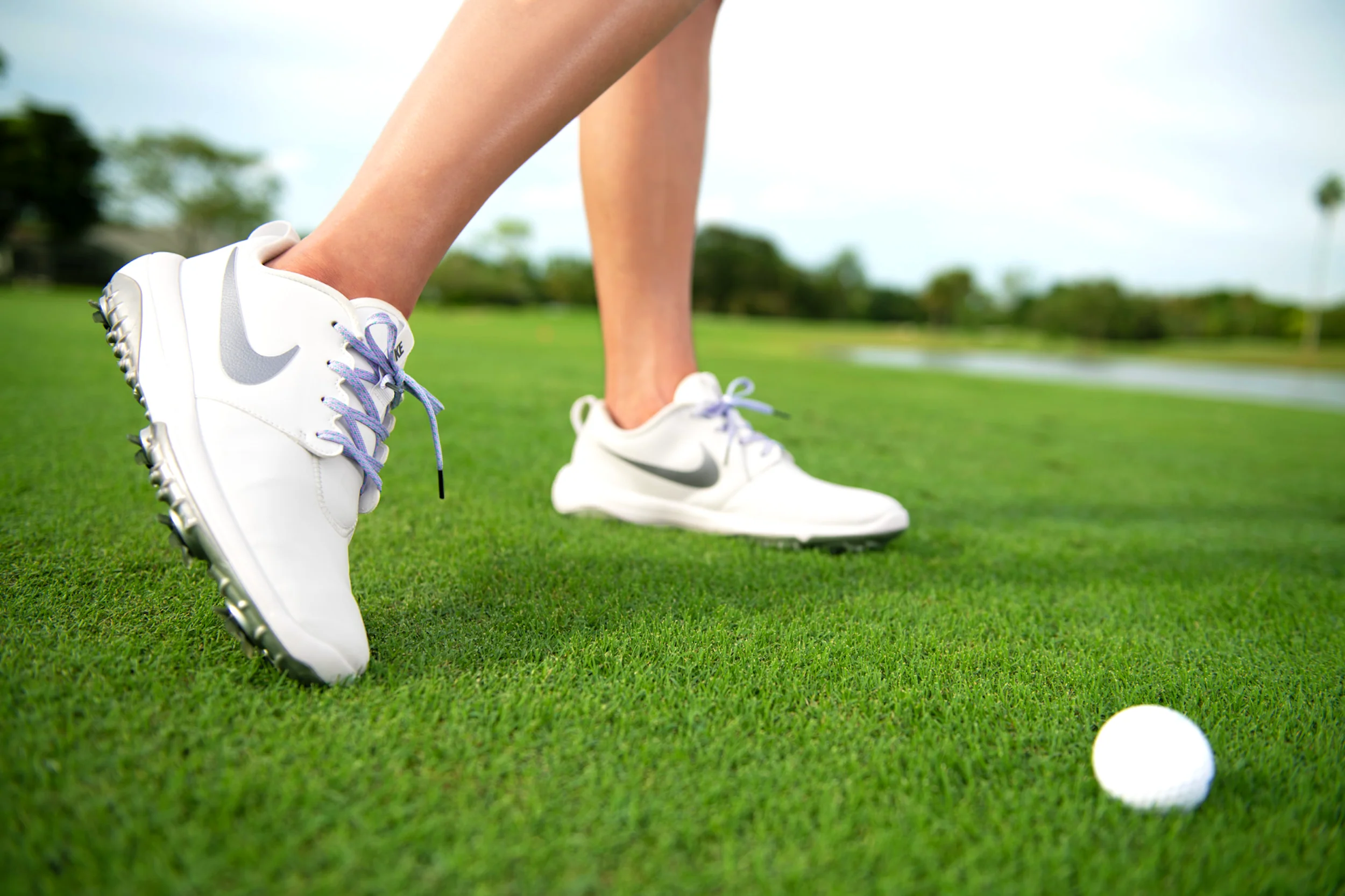 Lavender & Electric Green Flat Ticked Athletic Golf Laces - Image 4