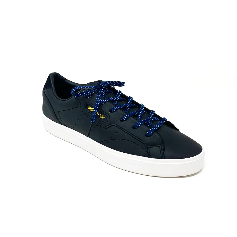 Navy & Light Blue Flat Ticked Sneaker Laces - Image 4