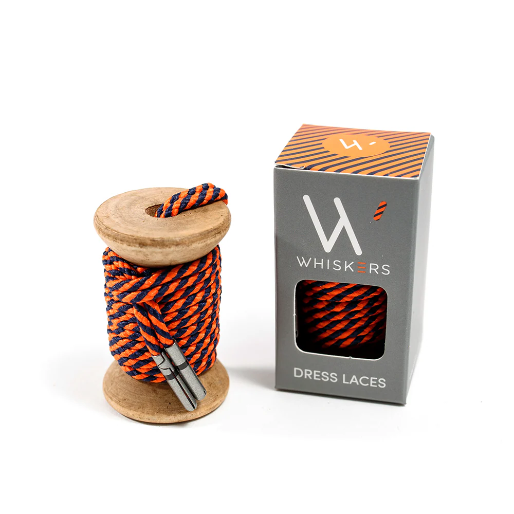 Navy & Orange Striped Dress Laces - Image 2