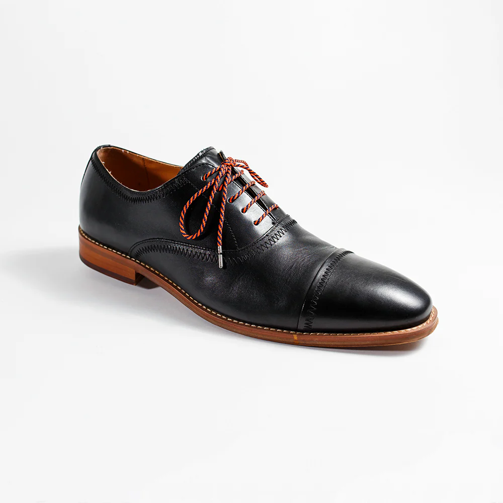 Navy & Orange Striped Dress Laces - Image 4