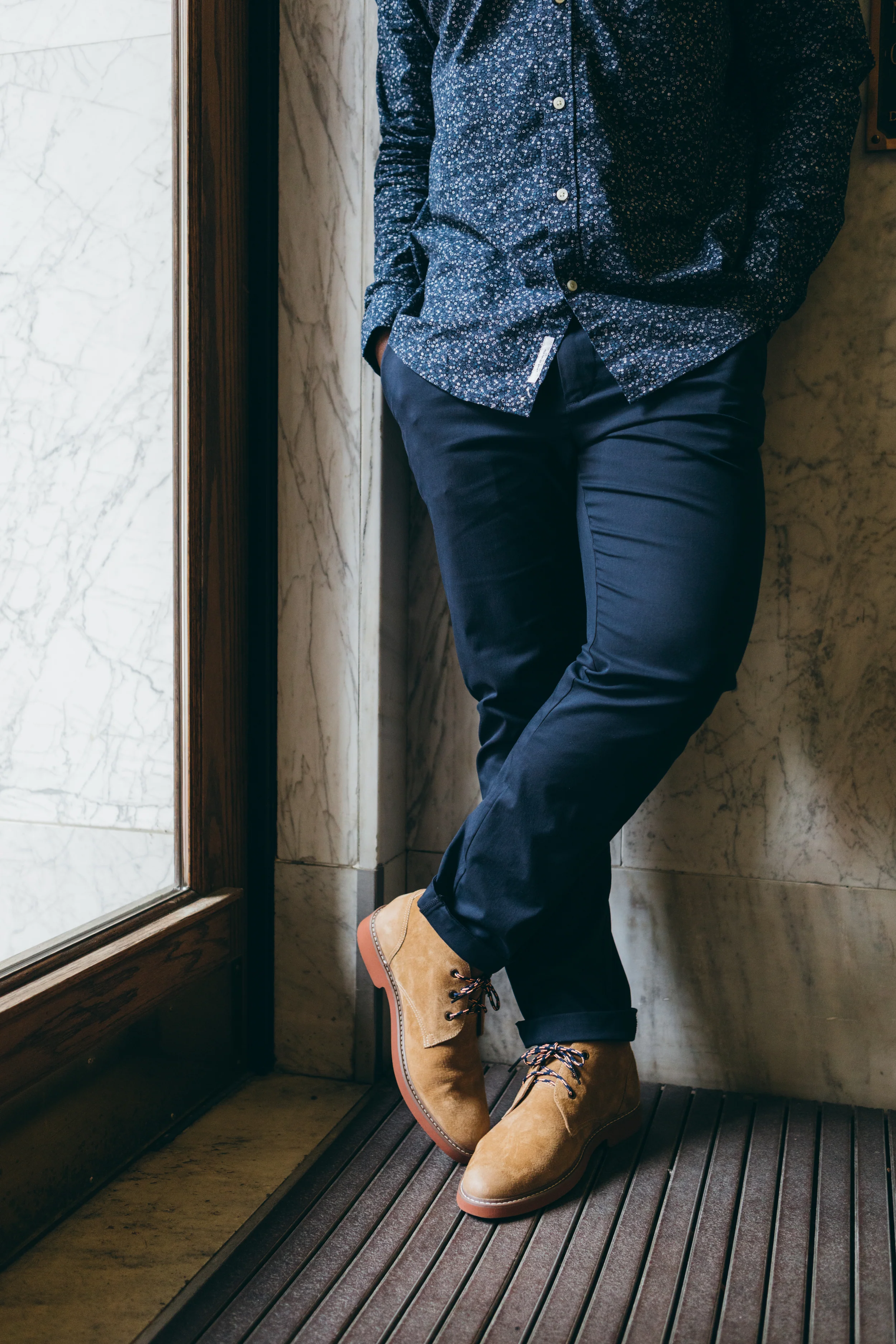 Navy & Peach Boot Laces - Image 7