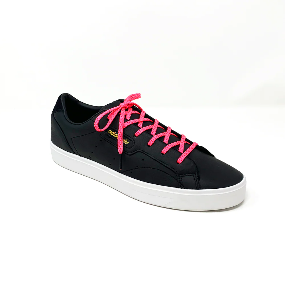 Neon Pink & Red Flat Ticked Sneaker Laces - Image 4