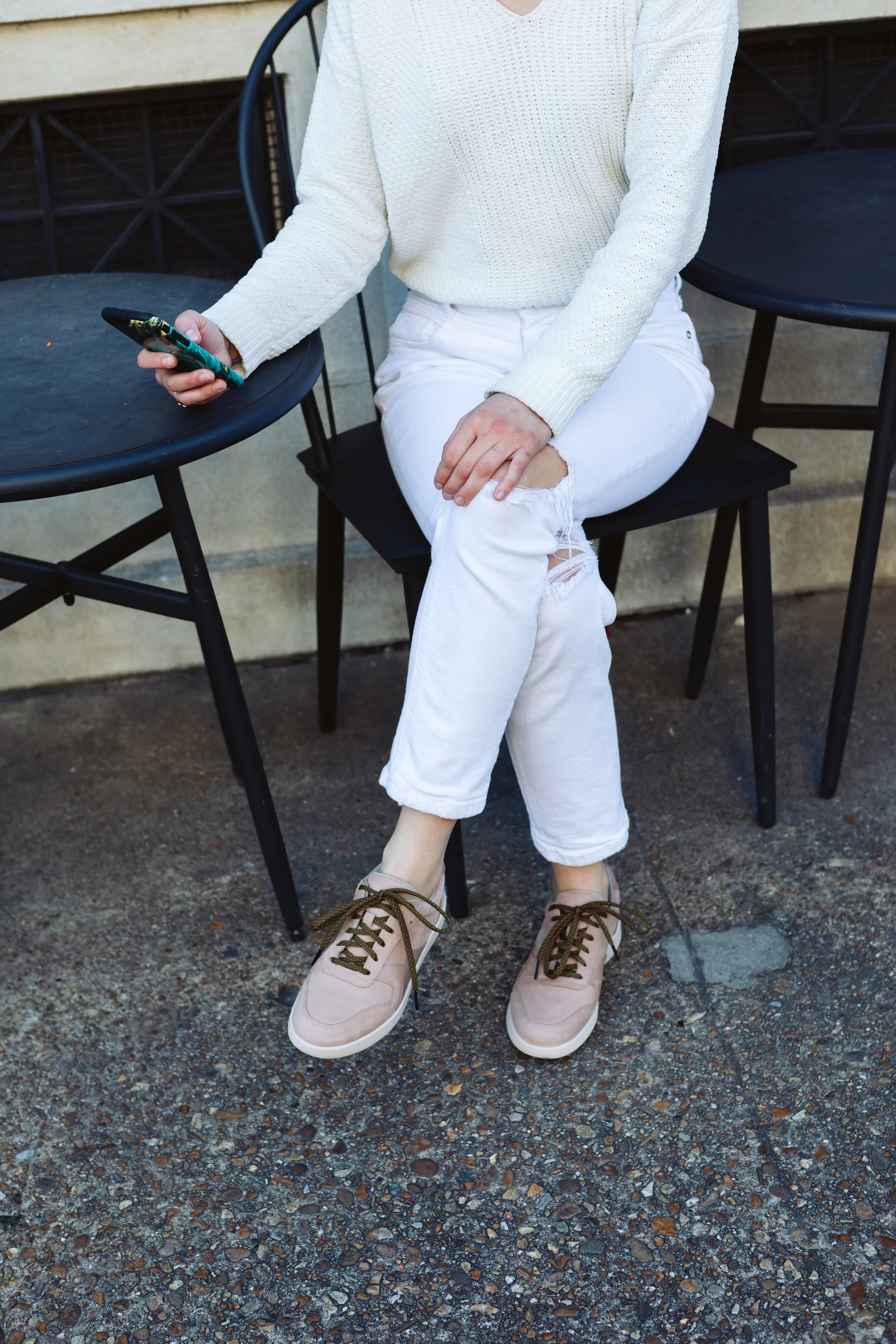 Olive Green & Guava Flat Ticked Sneaker Laces - Image 7