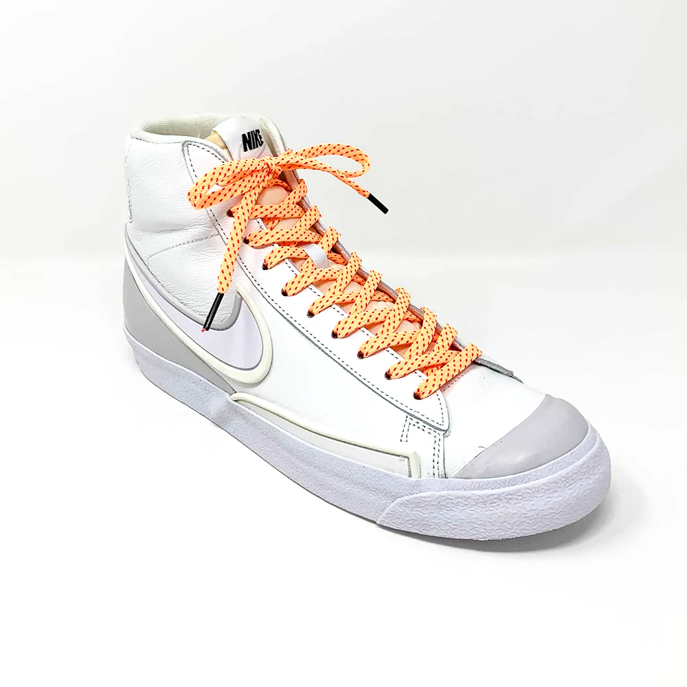 Peach & Fuchsia Flat Ticked Sneaker Laces - Image 6