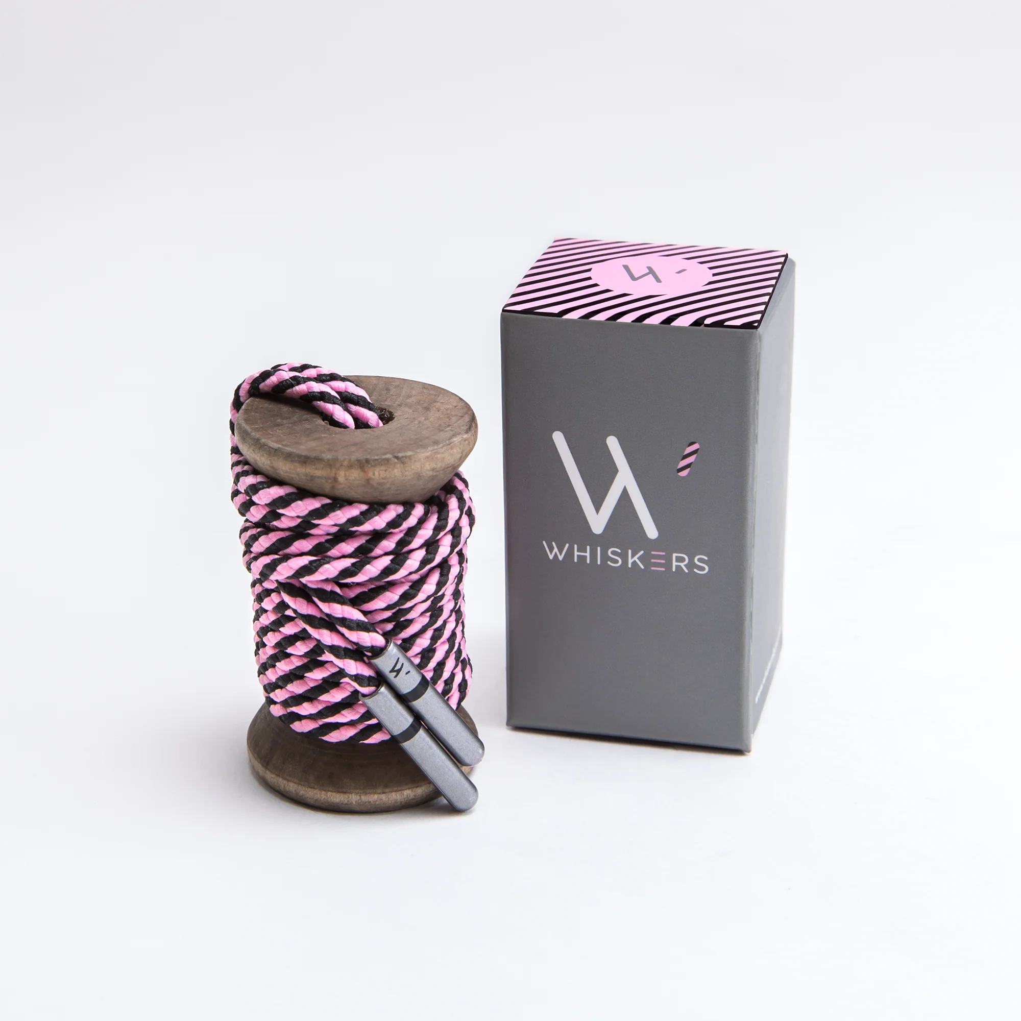 Pink & Black Striped Dress Laces - Image 2