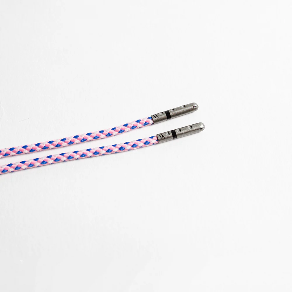 Pink, Blue & White Braided Dress Laces - Image 6