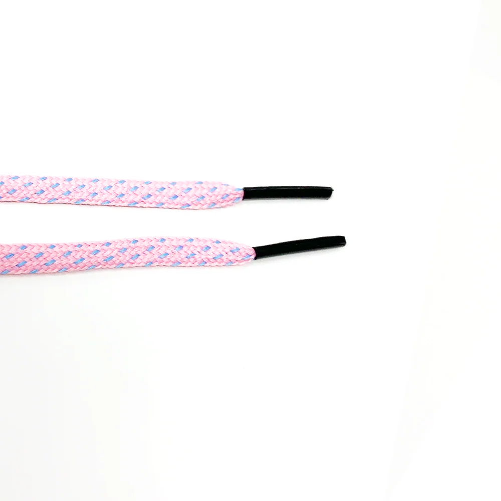 Pink & Light Blue Flat Ticked Athletic Golf Laces - Image 3