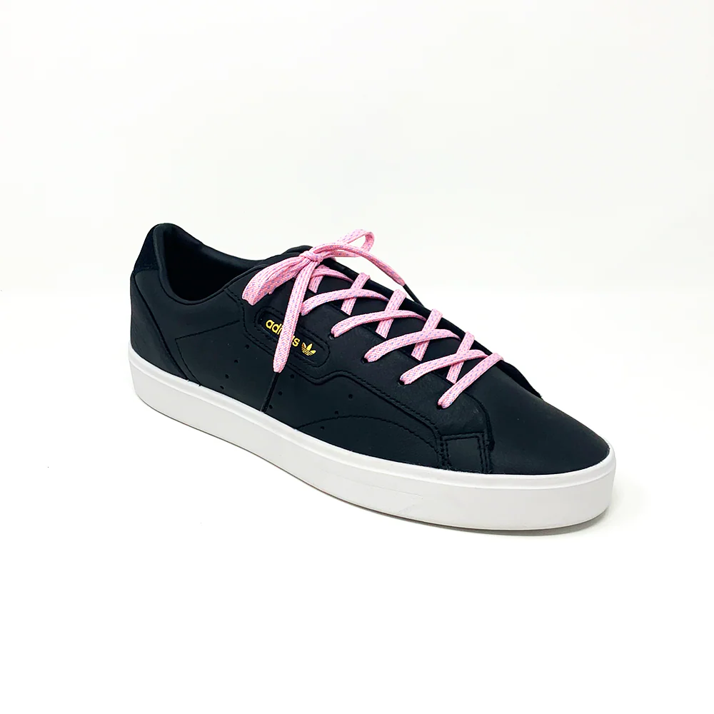 Pink & Light Blue Flat Ticked Sneaker Laces - Image 5