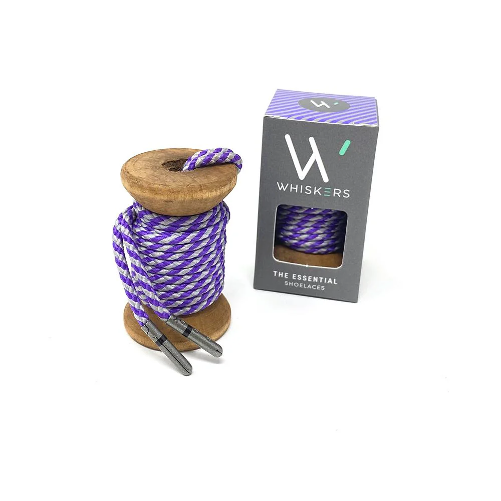Purple & Gray Striped Dress Lace + Purple, Navy & Light Pink Striped Jacques Sock - Image 3