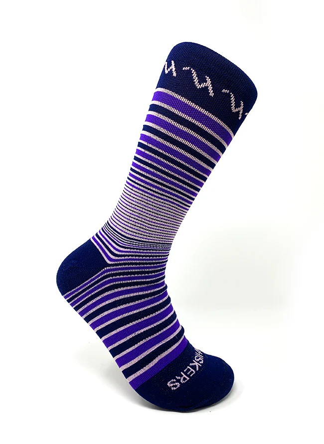 Purple & Gray Striped Dress Lace + Purple, Navy & Light Pink Striped Jacques Sock - Image 4