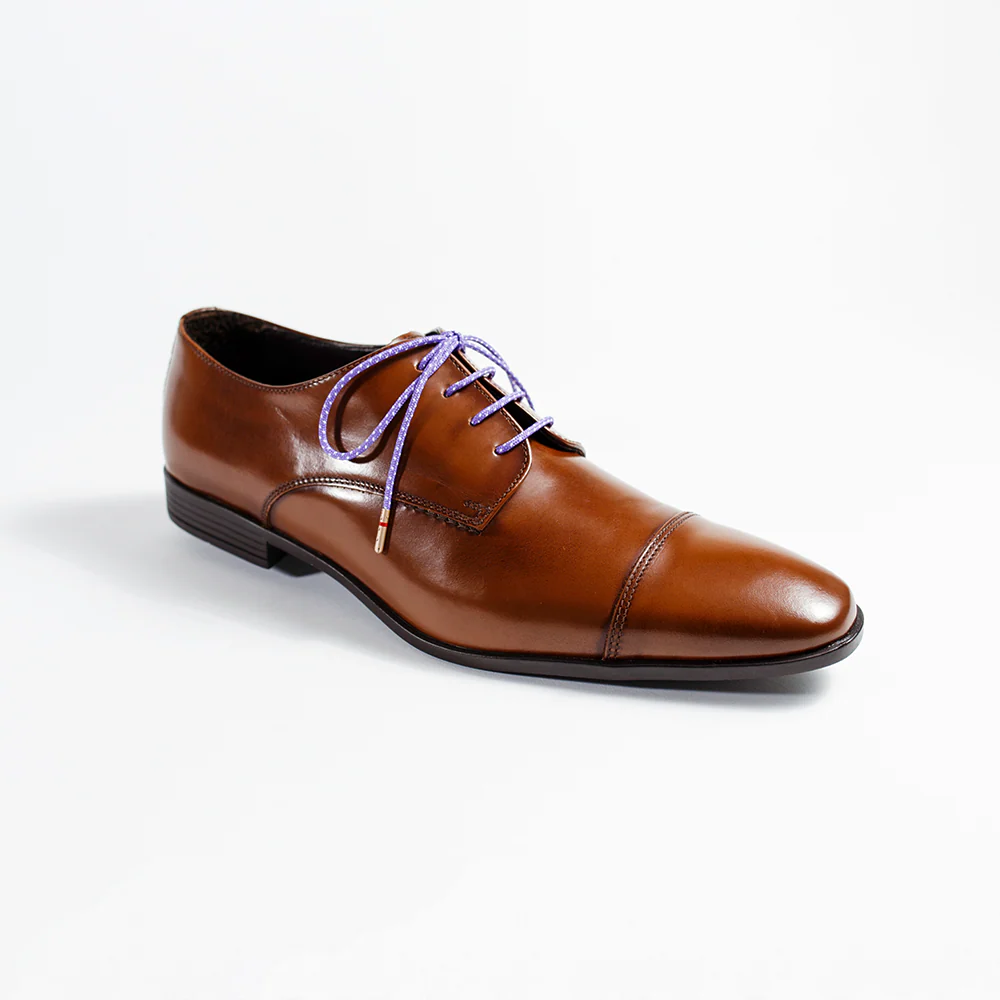 Purple & White Ticked Dress Laces - Image 3