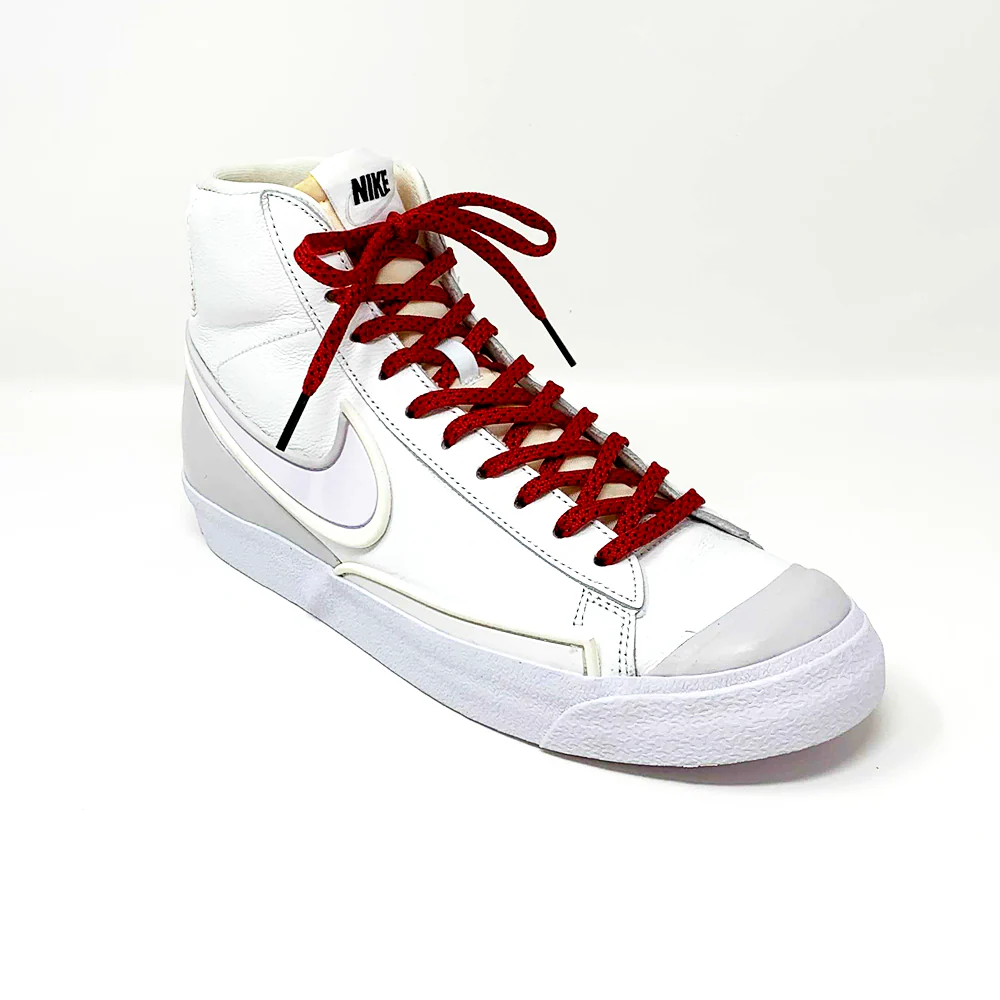 Red & Black Flat Ticked Sneaker Laces - Image 6