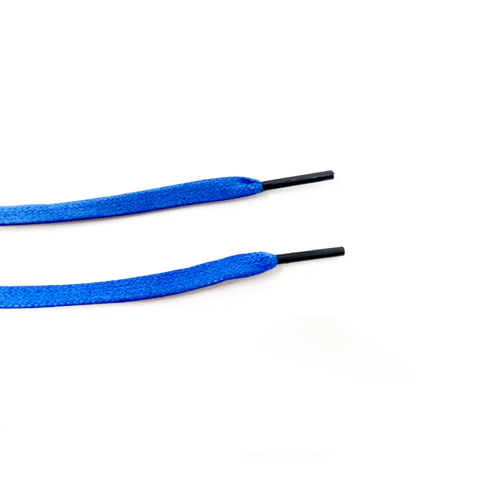 Solid Blue Glazed Sneaker Laces - Image 3