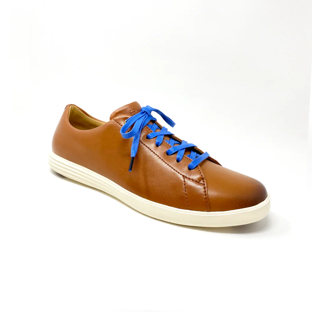 Solid Blue Glazed Sneaker Laces - Image 4