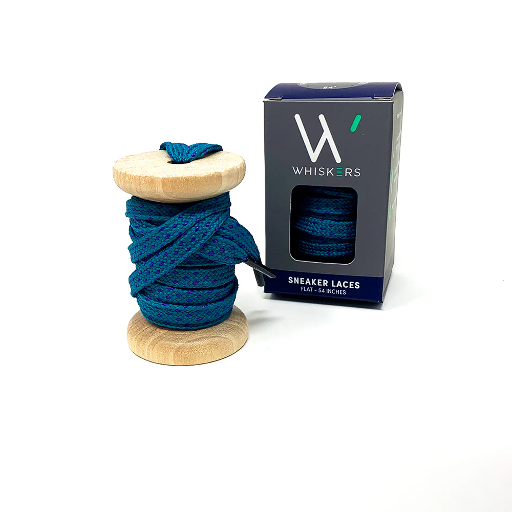 45" Teal & Purple Flat Ticked Sneaker Lace + Purple & Teal Banded Jacques Sock - Image 3