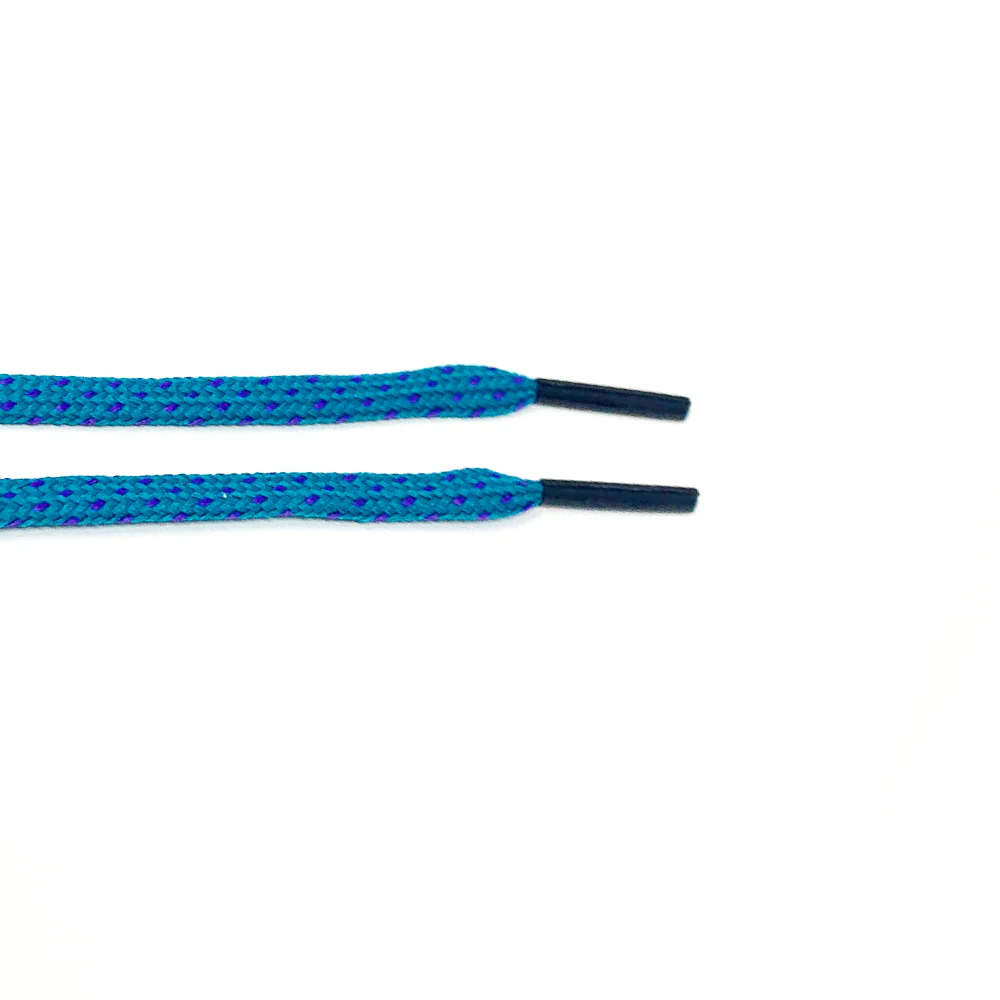 Teal & Purple Flat Ticked Sneaker Laces - Image 3