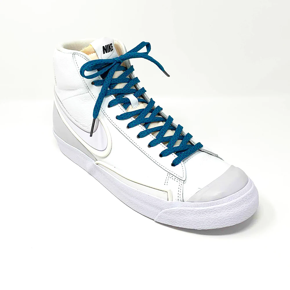 Teal & Purple Flat Ticked Sneaker Laces - Image 6